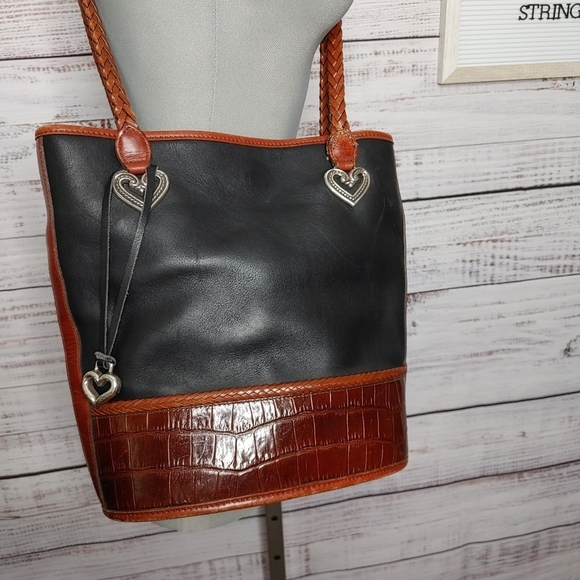 VINTAGE Brighton Caroline Leather Bucket Bag - Picture 2 of 12